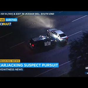 FULL CHASE: CHP slams into automobile to total wild pursuit on 101 Freeway