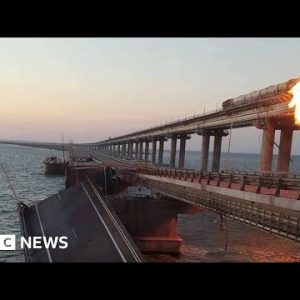 Crimea bridge partly reopens after substantial explosion, Russia says – BBC News