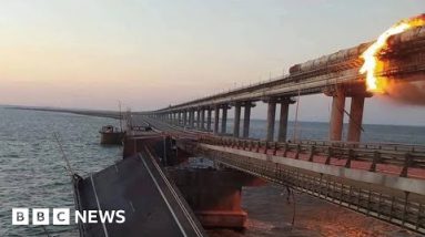 Crimea bridge partly reopens after substantial explosion, Russia says – BBC News