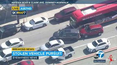 Trudge ends after driver dodges spike strips, weaves past LASD cruisers