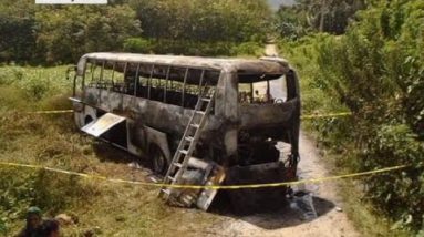 Suspected NPA rebels burn bus in Cotabato