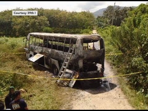 Suspected NPA rebels burn bus in Cotabato