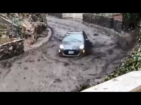 Montecito mudslides: The scary moment a wave of mud hit – BBC News