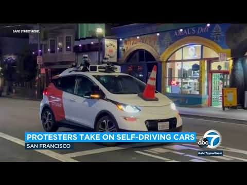 San Francisco community placing website visitors cones on self-driving vehicles to disable them