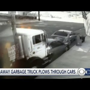 Rubbish truck rams into parked automobiles in Pennsylvania