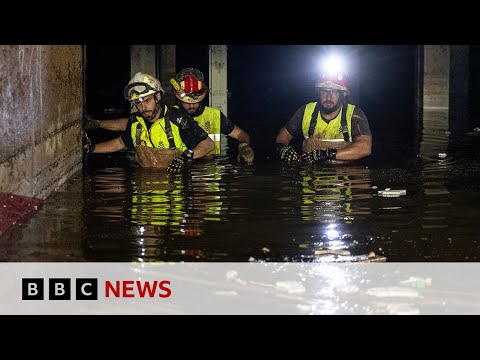 Torrential rains hit Spain as troops look for added flood victims in Valencia | BBC News